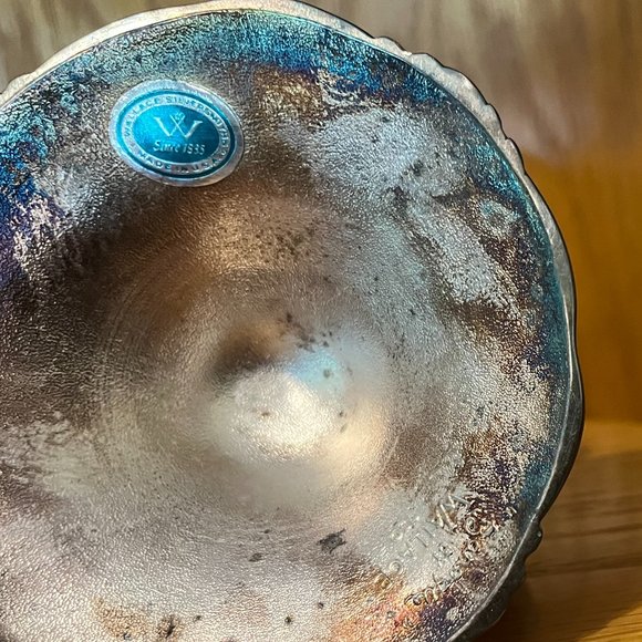 VINTAGE PAIR OF BAROQUE BY WALLACE SILVER PLATE 750 CANDLE STICKS/HOLDERS. HEAVY - Picture 4 of 8